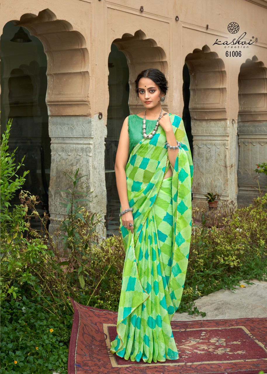 Kashvi Tanishq Fancy Printed Designer Chiffon Ethnic Wear Saree Collection 